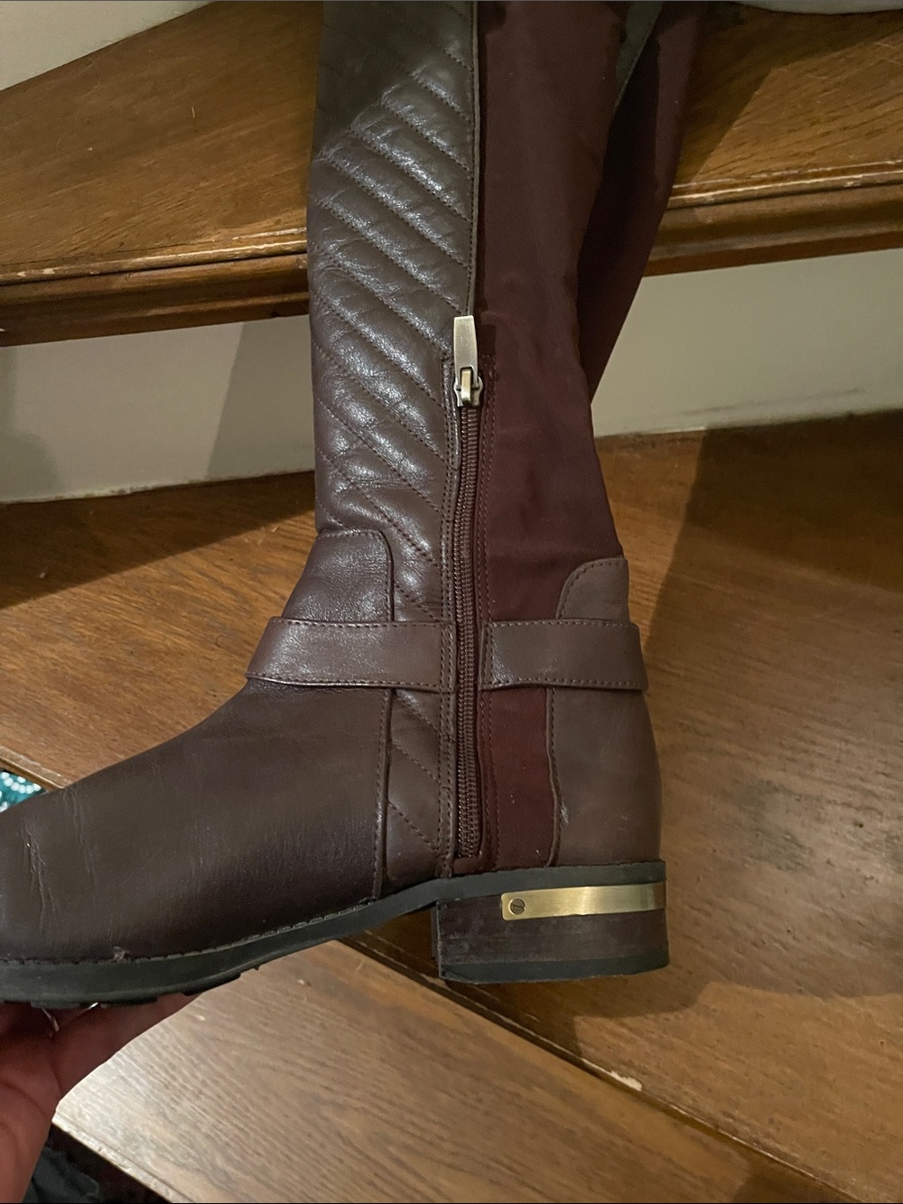 Vince Camuto Brown Quilted Knee-High Boots – Size 8.5 - Picture 4 of 5